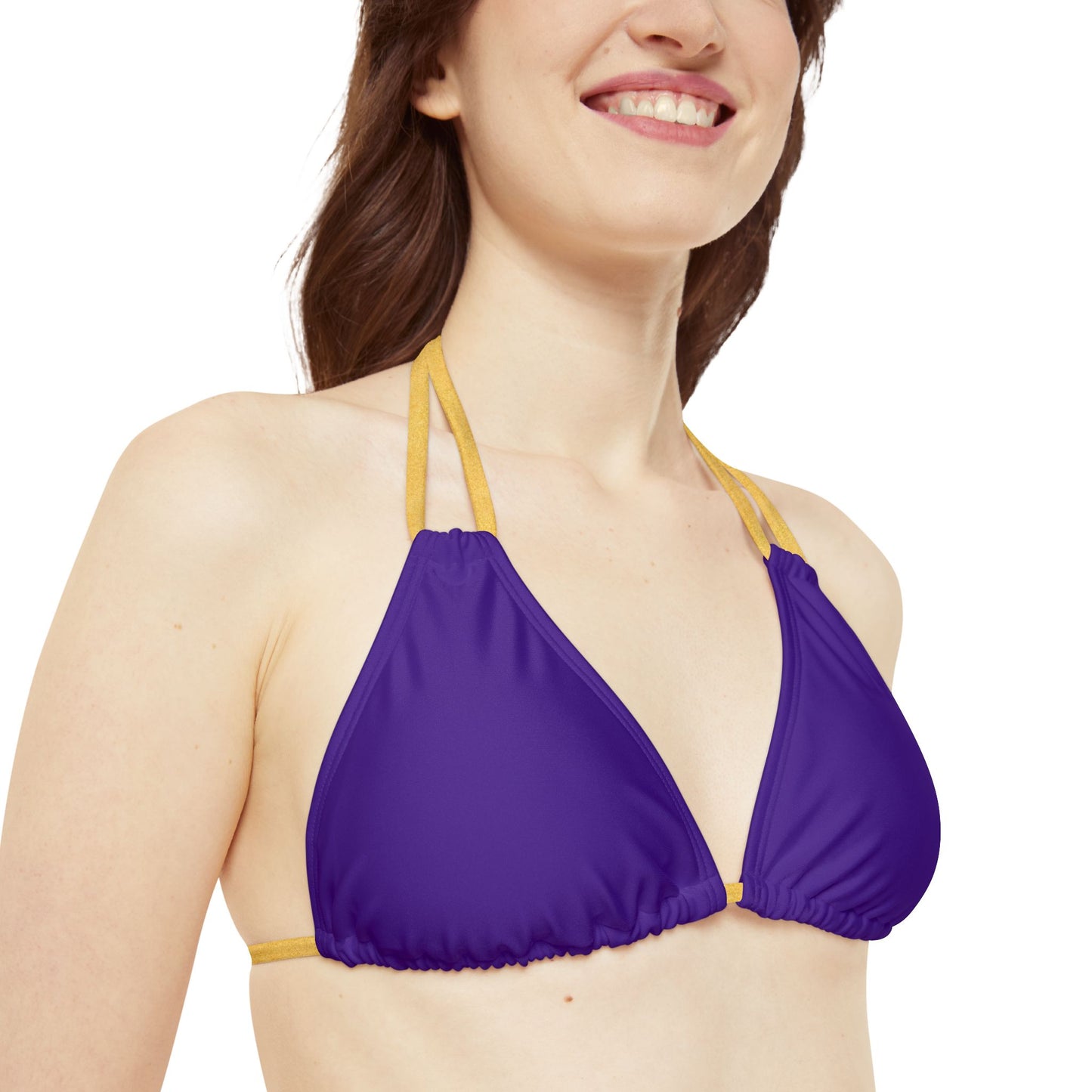 Geaux Gold Strappy Triangle Bikini Top